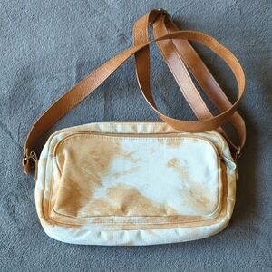 Thirty-One All Zipped Up Crossbody Purse Fawn Tie Dye 